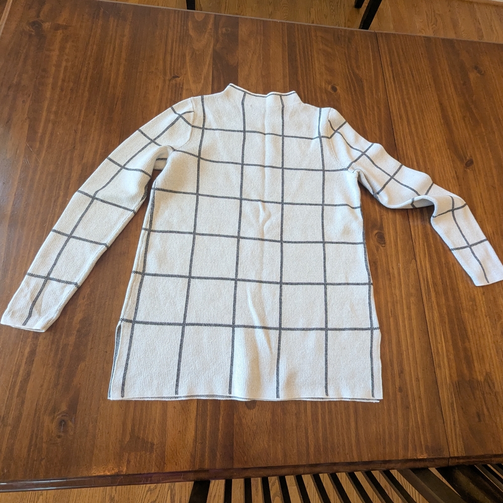 Loft Size Small Mock Neck Windowpane Sweater Worn… - image 8